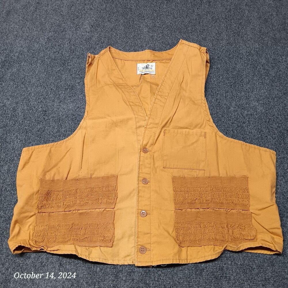 Vintage Black Sheep Hunting Vest Adult‎ Large Brown Canvas Japan Shell Holders